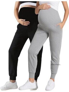 Maternity Jogger Pants Over Belly Stretchy Activewear Pregnancy Pants